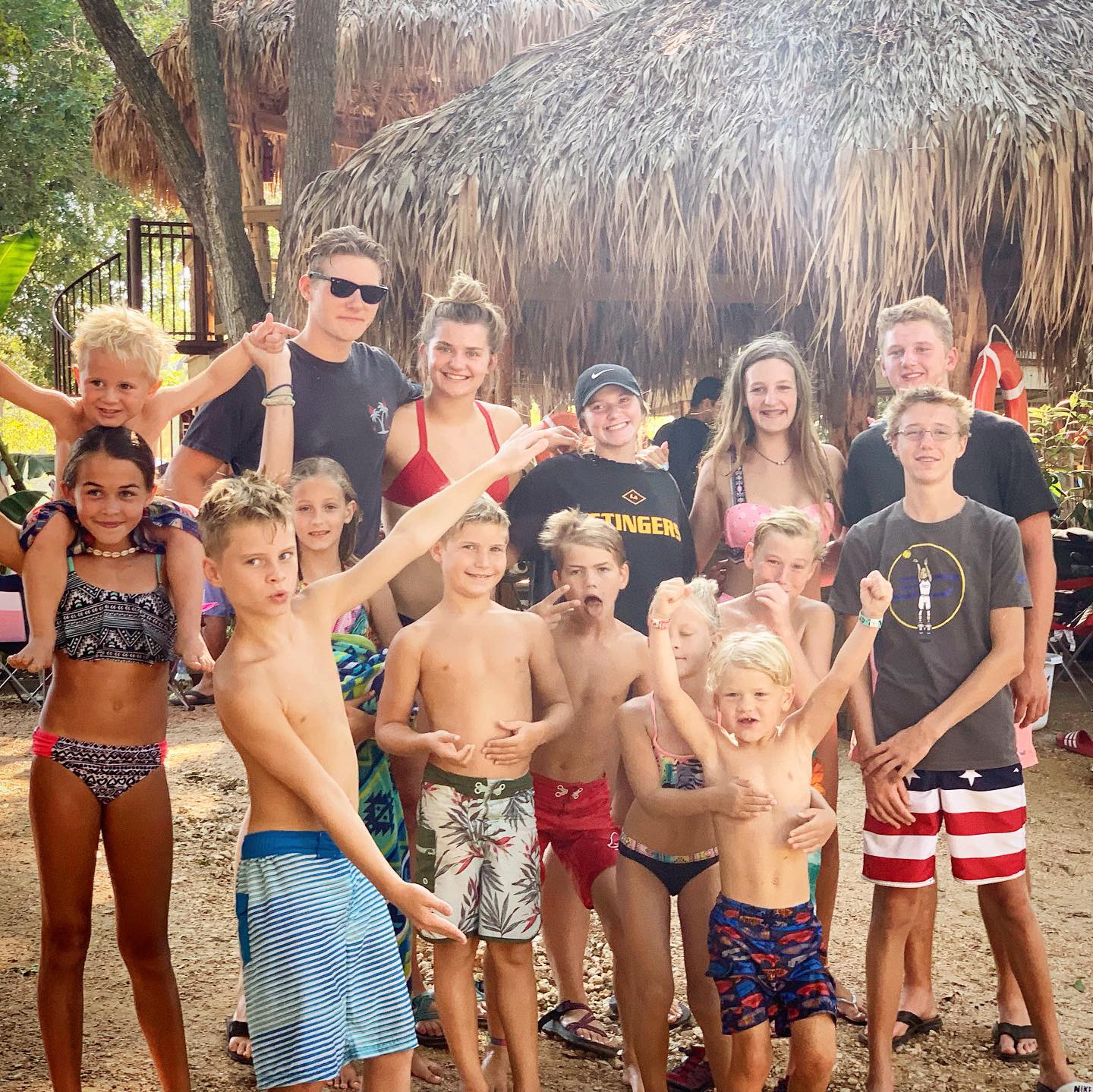 Large group of kids having fun