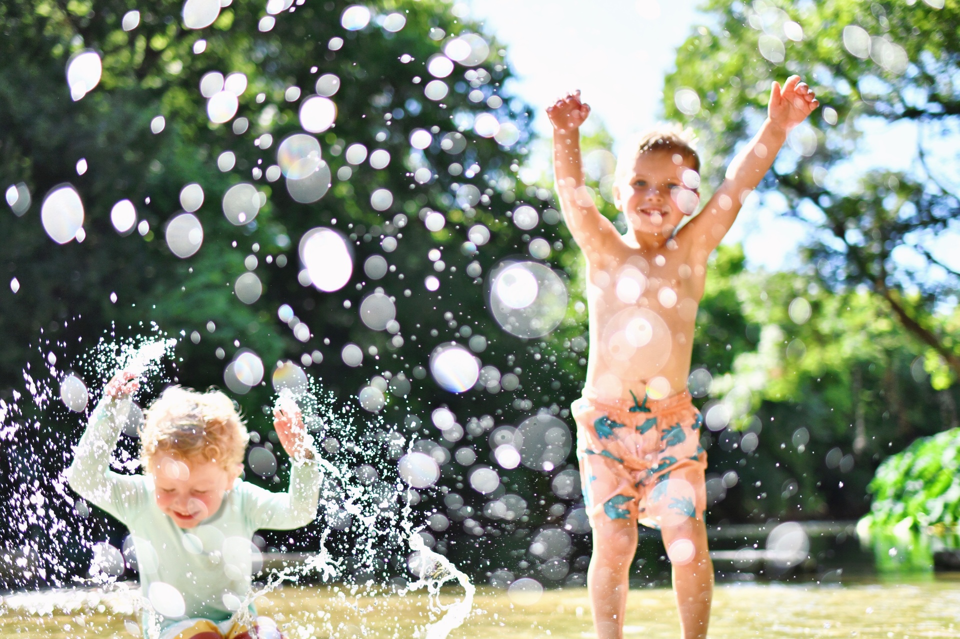 Kids playing in the water