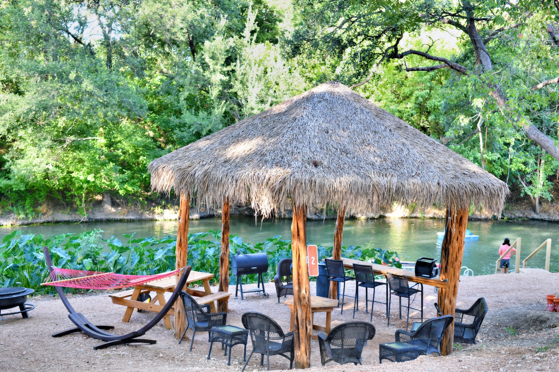 Palapa cabana by the river