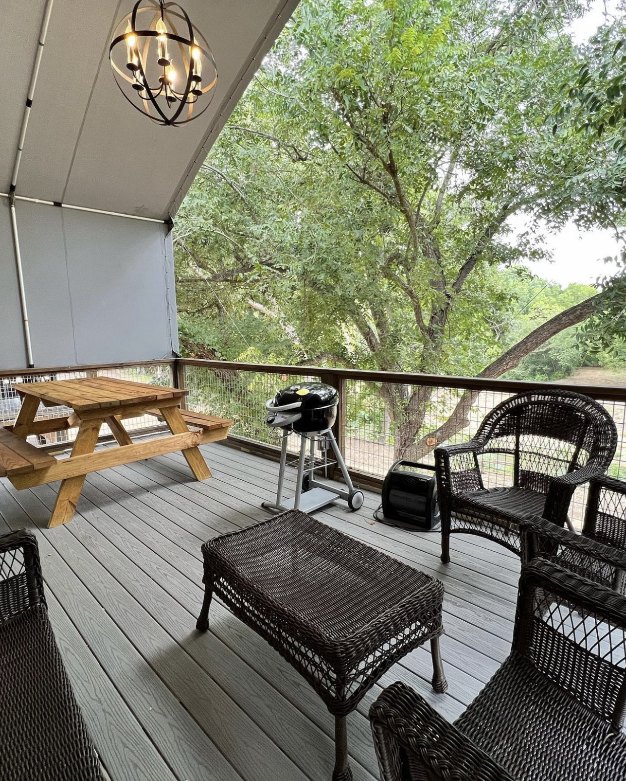 Son's Geronimo deck with outdoor seating